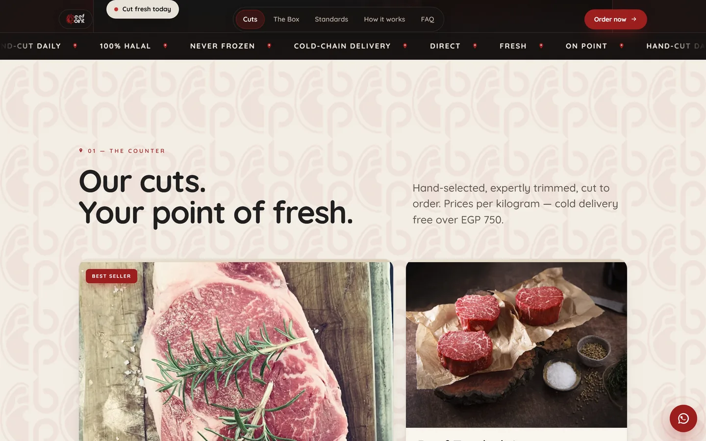 Beef Point — the cuts catalogue, priced by the kilo